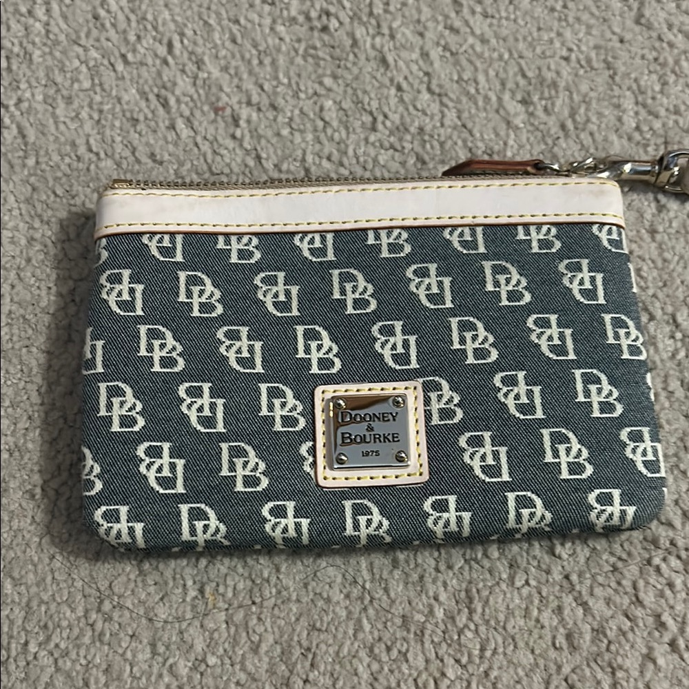 Dooney & Bourke Blue and Cream Mini Bag with Iconic Monogram